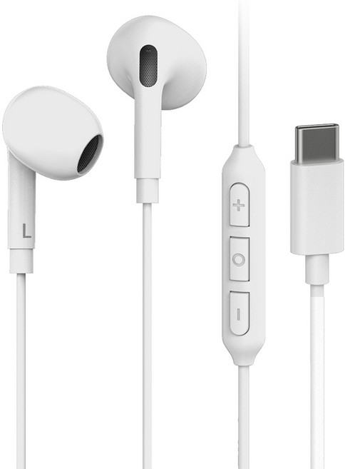 아이리버 갤럭시 애플 아이폰 컴퓨터 노트북 호환 C타입 오픈형 유선 이어폰, 화이트, IDP-G809