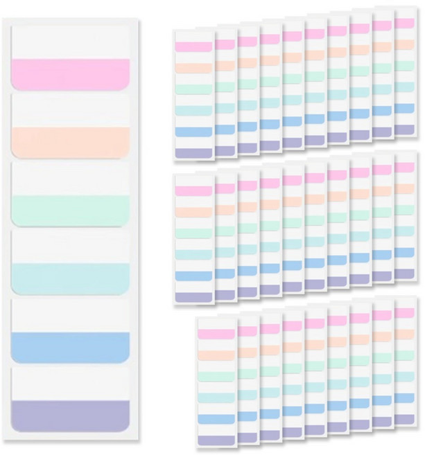 아이엔피 파스텔 인덱스 접착 메모 스티커, 3개, 60개입