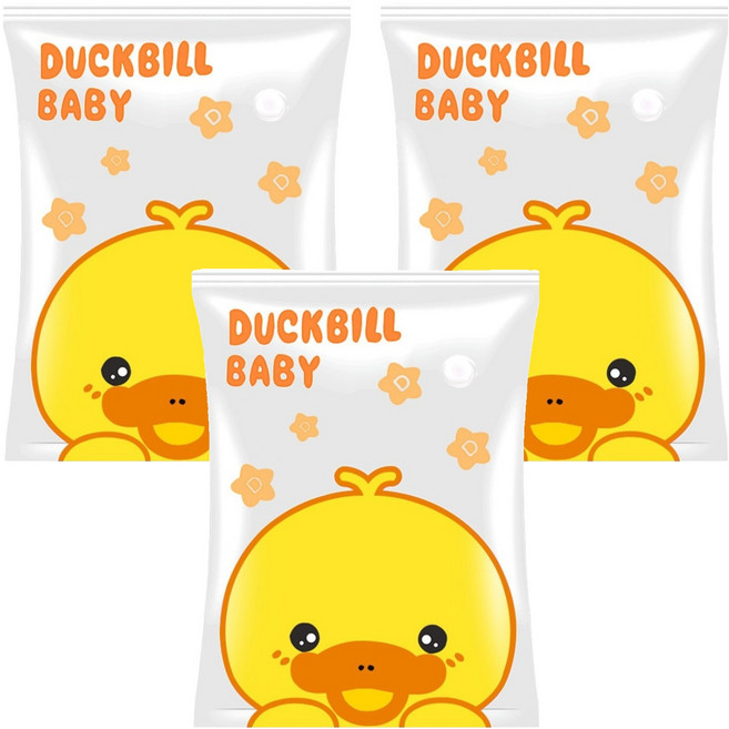 Alleophom 小鴨子卡通棉被整理壓縮袋 黃色 L261-0211Y, 3個, 1入