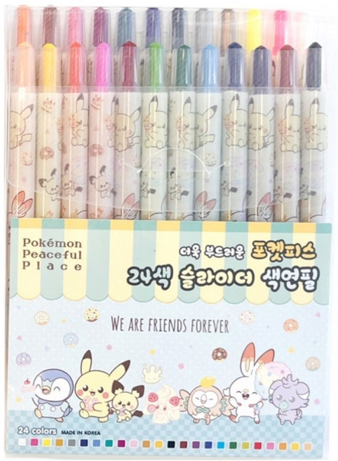 필박스 포켓몬스터 24색 슬라이더 색연필 랜덤발송, 1개