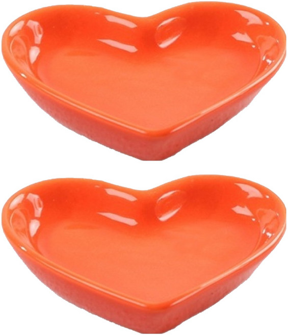 파라주니 컬러 미니 하트 종지 HJ1301, 레드, 2개