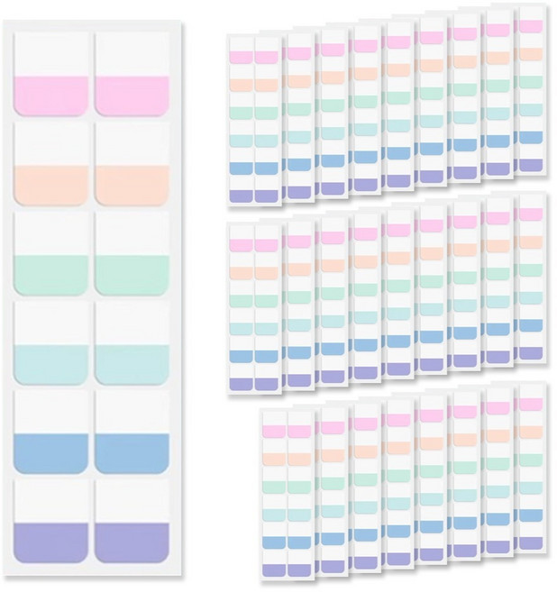 아이엔피 파스텔 인덱스 접착 메모 스티커, 3개, 120개입