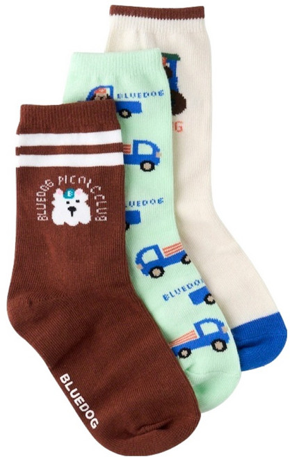 BLUEDOG 汽車圖案短襪3件組