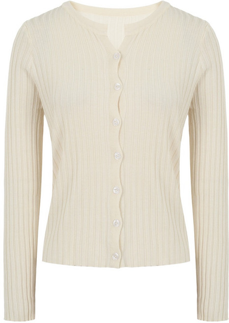 에이비플러스 여성용 슬림핏 골지 가디건 LSA5MY33