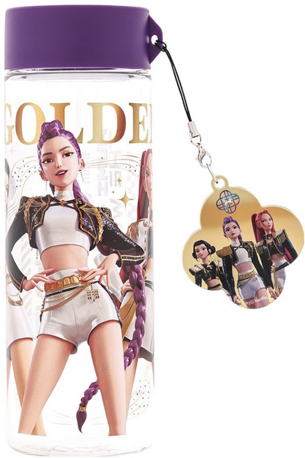 릴팡 케이팝 데몬 헌터스 미러 키링 클리어보틀 골든, 1개, 500ml, 혼합색상