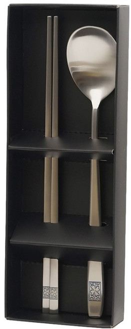 테이블아트 루클로버 1인 수저 박스 세트, 실버, 1세트, 숟가락 + 젓가락 + 케이스