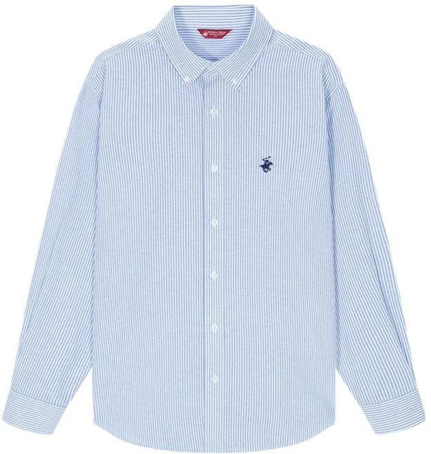 BEVERLY HILLS POLO CLUB 比佛利保羅 男士時尚日常條紋牛津長袖襯衫 CPH3S03