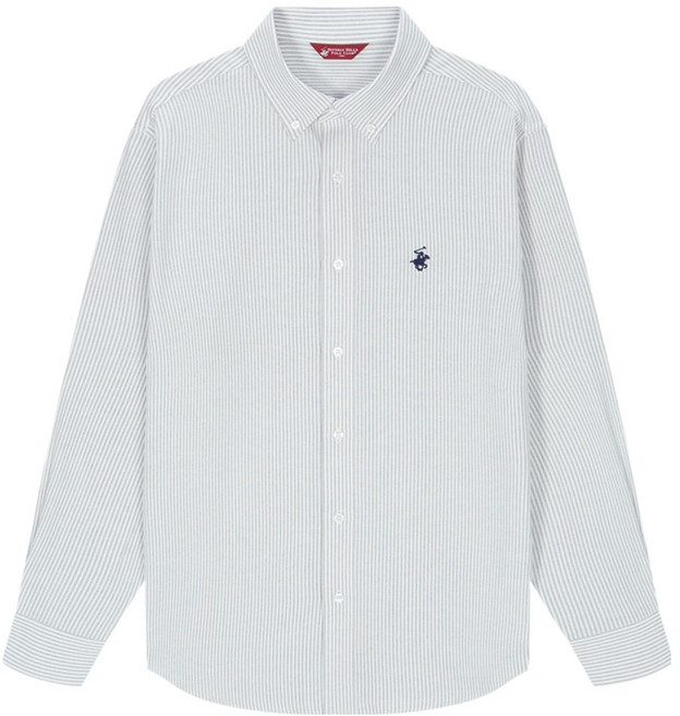 비버리힐스폴로클럽 남성용 모던 데일리 스트라이프 옥스포드 긴팔 셔츠 CPH3S03