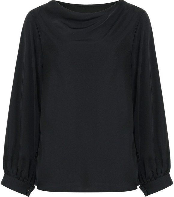 에이비플러스 여성용 드레이프 넥 쉬폰 블라우스 LSA5MB43