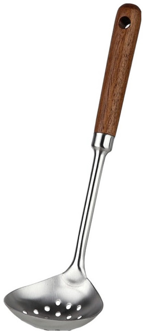 플라라 월넛 핸들 스텐 타공 구멍 미니 삼각건기지망, 우드, 1개