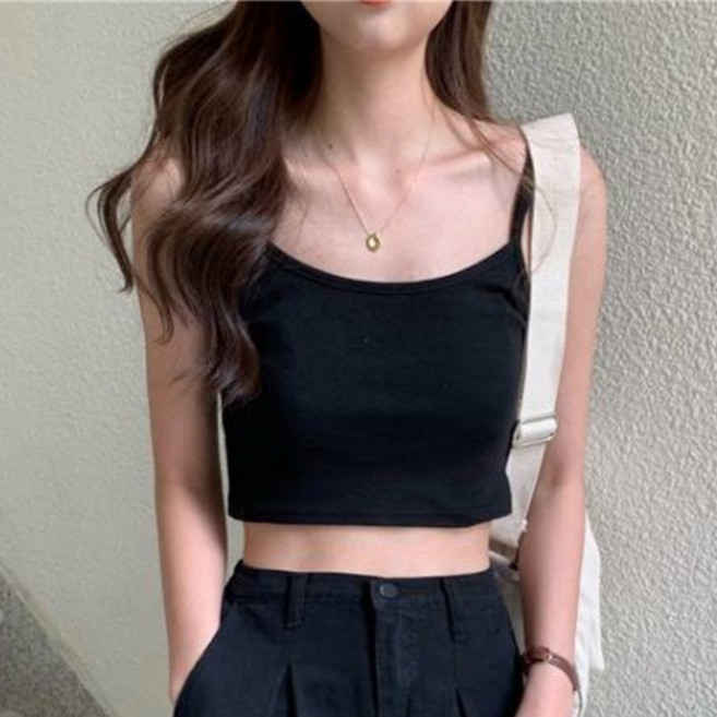 더시럽 여성용 데일리 크롭 베이직 이너 끈 나시 3p