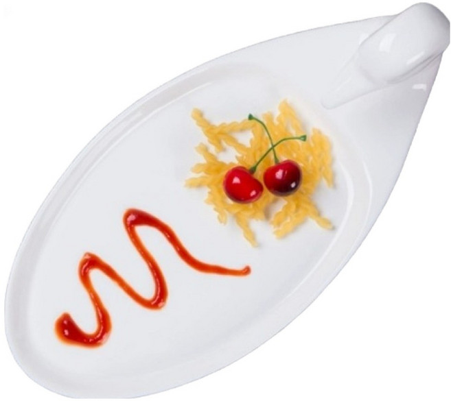 파라주니 오리 모양 이색 플레이팅 접시 HJ1311, 화이트, 1개