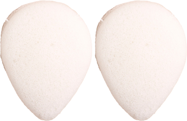 헤오르 곤약 목욕 스펀지 물방울, 화이트, 2개, 1개입