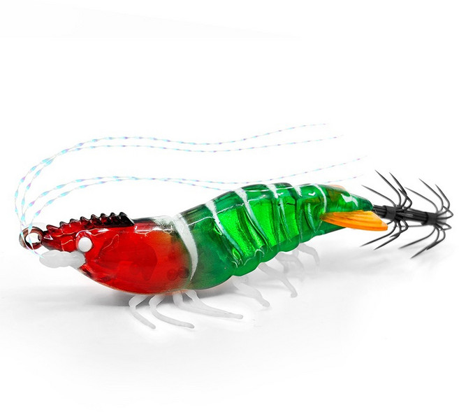 청춘어락 2세대 신형 UV 야광 리얼 새우 에기 60mm, 수박, 1개, 6g