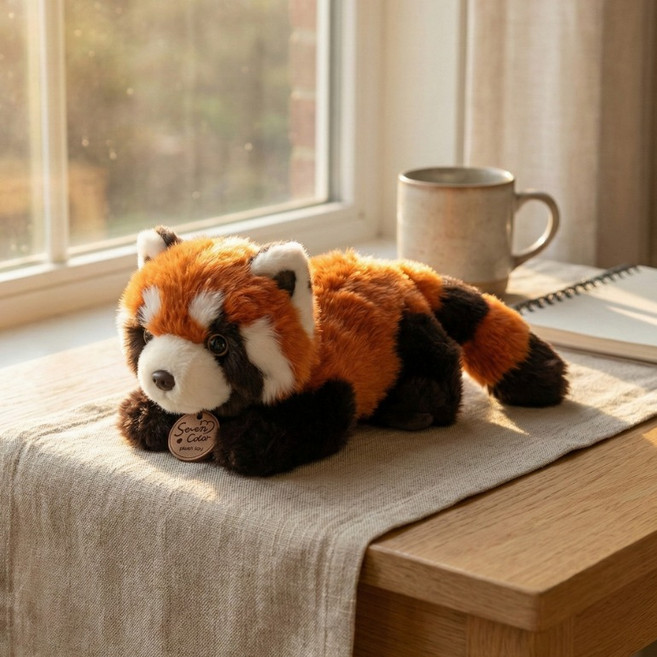 금홍팬시 레서판다 인형 엎드린 레서판다, 오렌지 + 브라운, 1개, 200mm