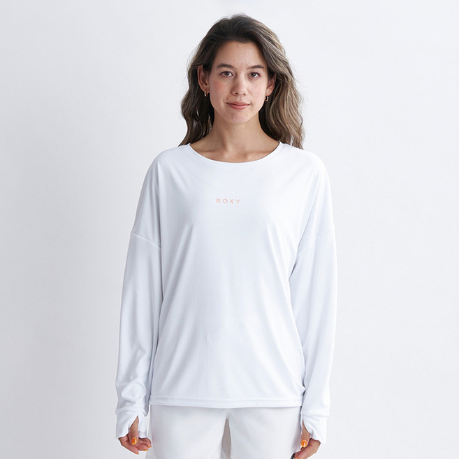 록시 여성용 스트링타이 루즈핏 래쉬가드 RE21RS200BLK