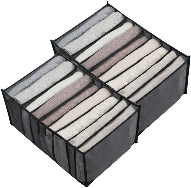 앞날창창 옷장정리 칸막이 수납 9칸, 블랙, 2개