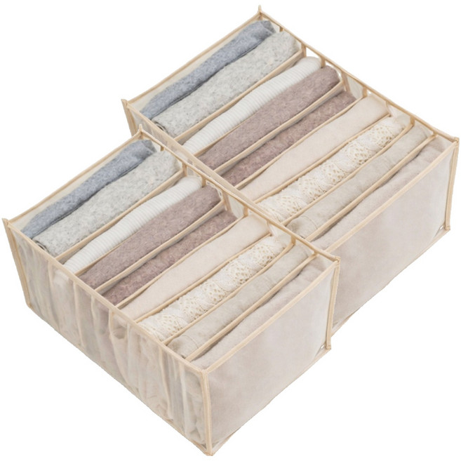 앞날창창 옷장정리 칸막이 수납 9칸, 베이지, 2개