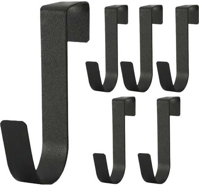 TheLiving 걸이식 스텐 싱크대 도어 후크, 블랙, 6개