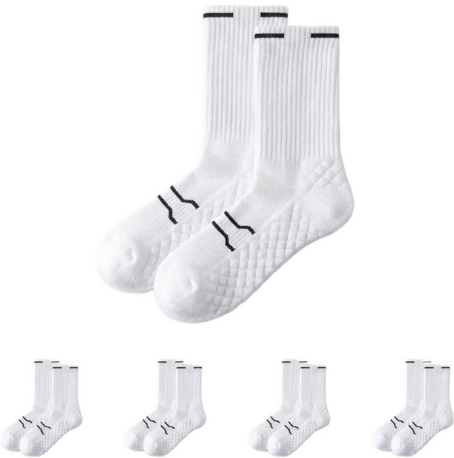 ELVEO Max Cushion 運動長襪, 5個, 白色