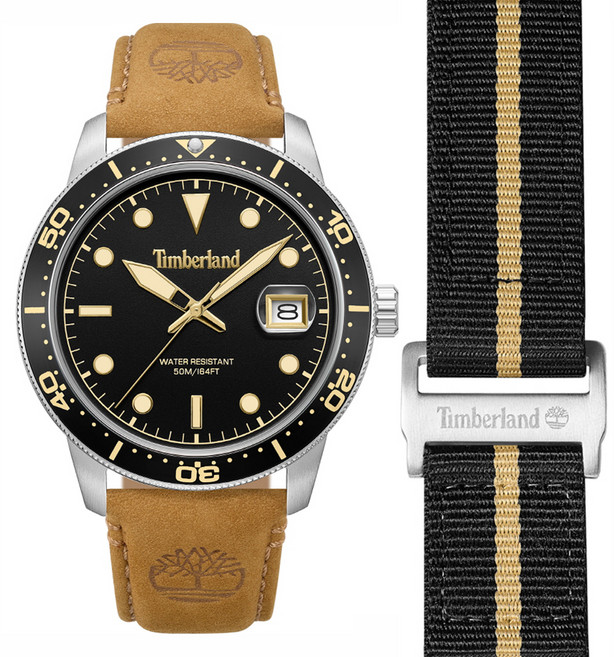 Timberland 男士 PEATFIELD 皮革休閒時尚防水夜光腕錶 TDWGB00834X