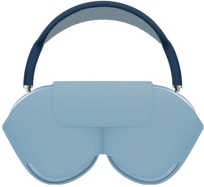 디노 인조가죽 에어팟맥스 헤드셋 보관 파우치, 스카이(단면인조가죽), 1개