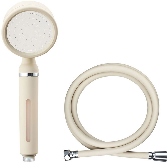닥터워터 톤앤샤워 컬러 필터 샤워기 헤드 + 샤워호스 1.5m 세트, 크림아이보리, 1세트