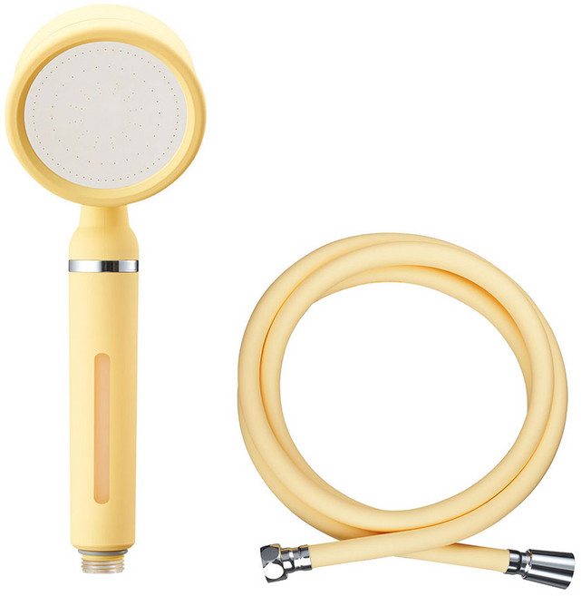 닥터워터 톤앤샤워 컬러 필터 샤워기 헤드 + 샤워호스 1.5m 세트, 버터옐로우, 1세트