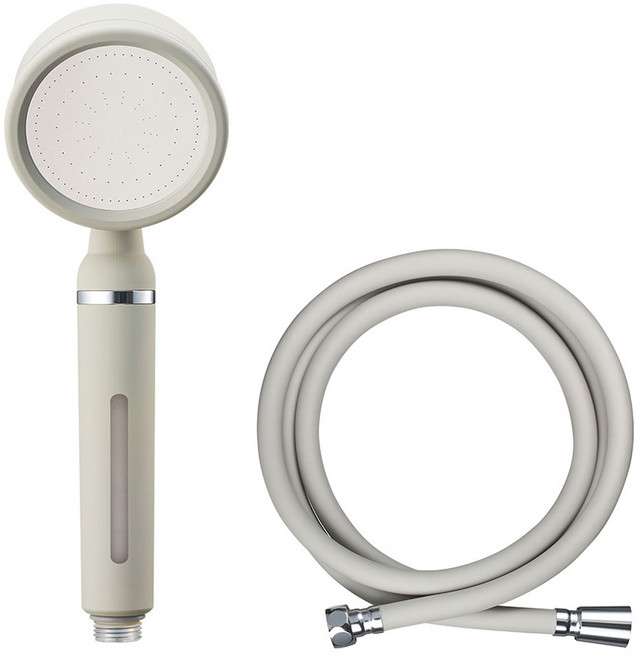 닥터워터 톤앤샤워 컬러 필터 샤워기 헤드 + 샤워호스 1.5m 세트, 라이트그레이, 1세트