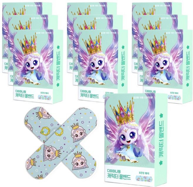 리더스인팜 프린세스 다이아나핑 캐릭터올밴드 표준, 10개, 16개입