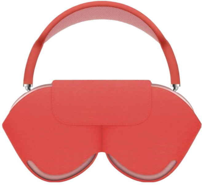 디노 인조가죽 에어팟맥스 헤드셋 보관 파우치, 레드(단면인조가죽), 1개