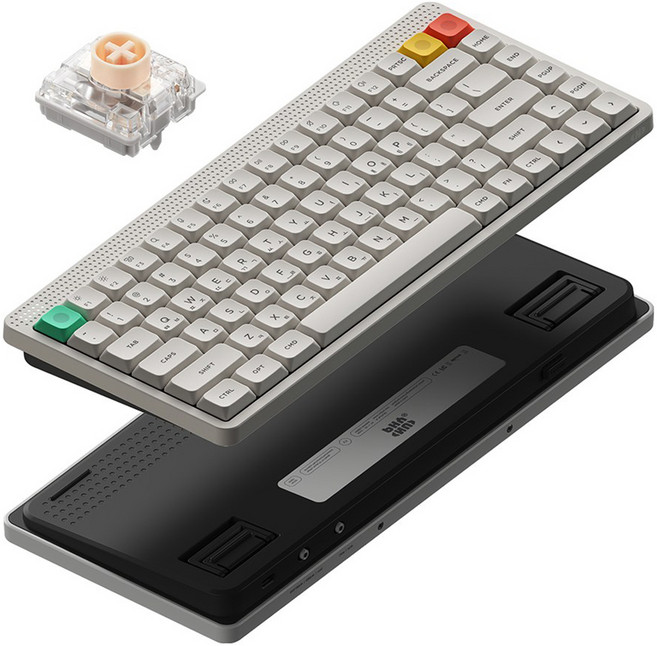 누피 로우 프로파일 기계식 유무선 텐키리스 키보드, 저소음나노블러시축, NODE75, 루나 화이트