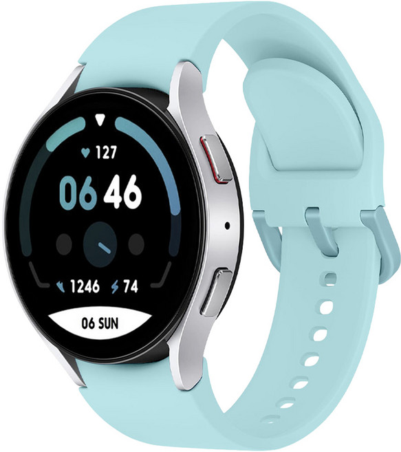 리아몬트 갤럭시워치 스포츠 밴드 버클 실리콘 스트랩, 1개, 스카이