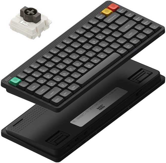 누피 로우 프로파일 기계식 유무선 텐키리스 키보드, 나노갈축, NODE75, 잉크 그레이