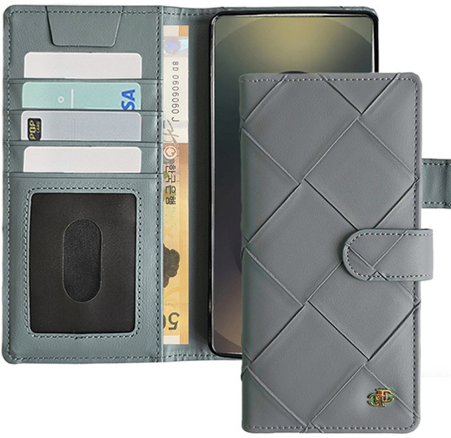 워너프 드에 사각 패턴 다이어리 휴대폰 케이스