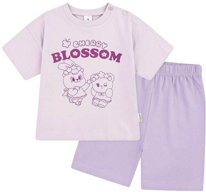 Milk Baby 兒童用 Momorei Pinko Rico 的快樂一天家居服套裝