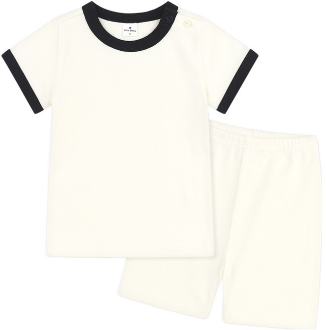 MilkBaby 심플 파프리카라벨 여름내의 상하의 세트