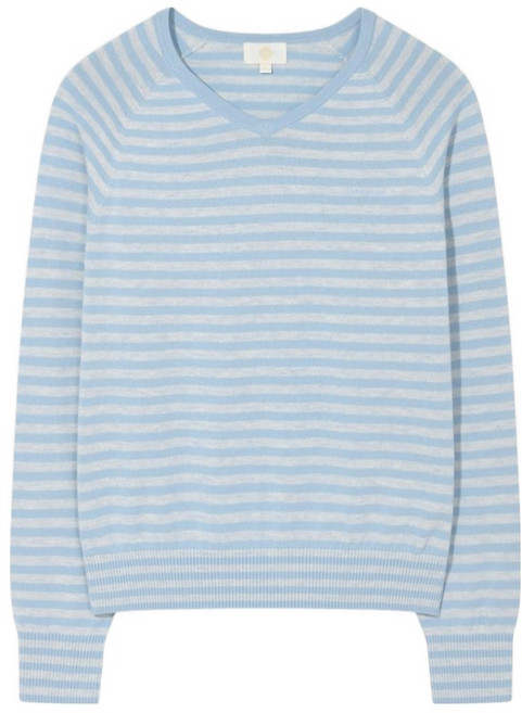 COVERNAT WOMAN 女款條紋V領針織衫