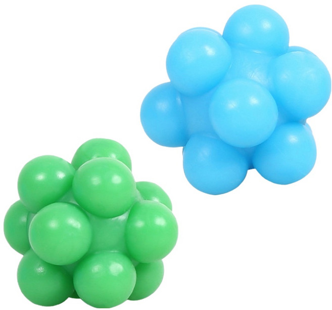 둥둥펫 고양이 통통 튀는 버블볼 2종 세트, 그린, 블루, 1세트