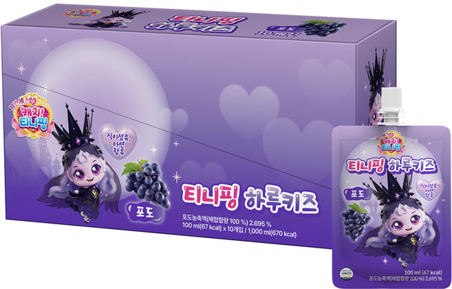 Catch Teenieping Haru Kids 葡萄口味, 10個, 100ml