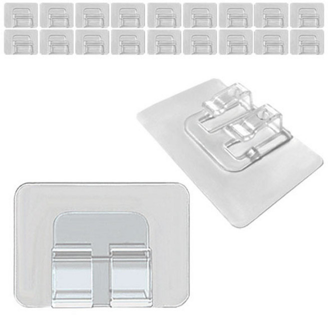 TheLiving 접착식 선반고정 걸이 60 x 40 mm, 투명, 20개