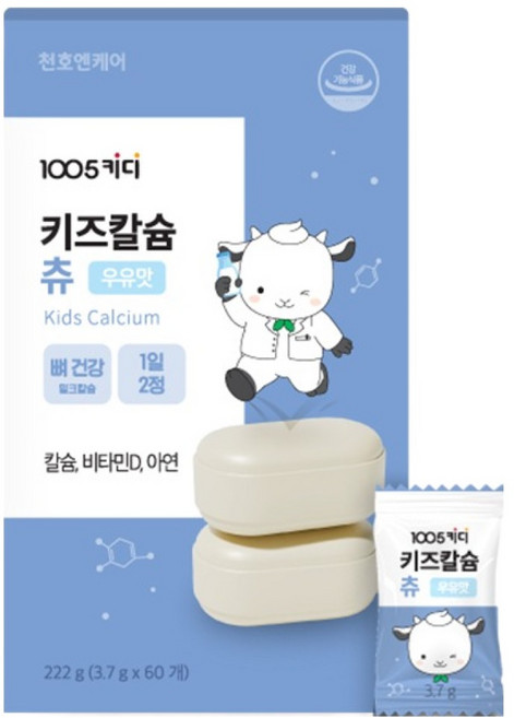 Chunho Ncare 1005 Kiddy 兒童鈣質咀嚼錠 222g, 1個, 60錠