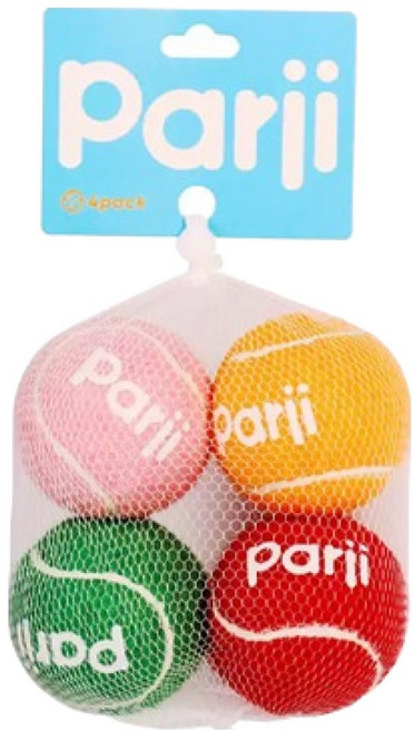 레드퍼피 강아지 테니스공 장난감 4종 세트, 혼합색상, 1세트