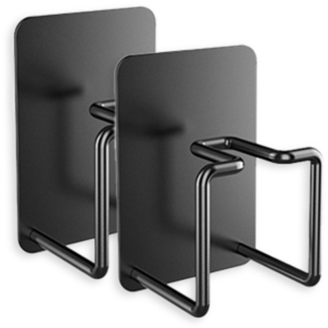 모던모어 무타공 스테인리스 공중부양 칫솔꽂이, 블랙, 2개