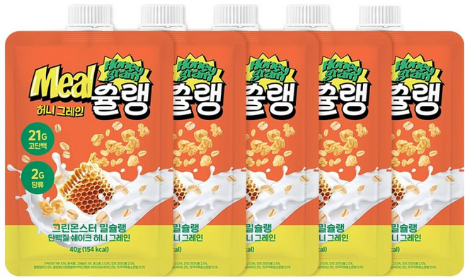 GREEN MONSTER 密主廚 蜂蜜穀物蛋白奶昔, 40g, 5個