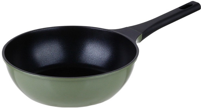 키친플라워 올리브그린 인덕션 궁중팬, 1개, 22cm