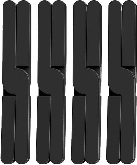 KOVIRA 공간절약 실리콘 받침대 3.2 x 20 cm, 블랙, 4개
