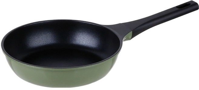 키친플라워 올리브그린 인덕션용 주물 후라이팬, 1개