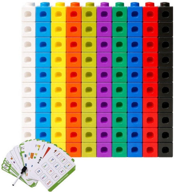 네오린 치매예방 시니어 연산 연결큐브 세트, 혼합색상, 1세트