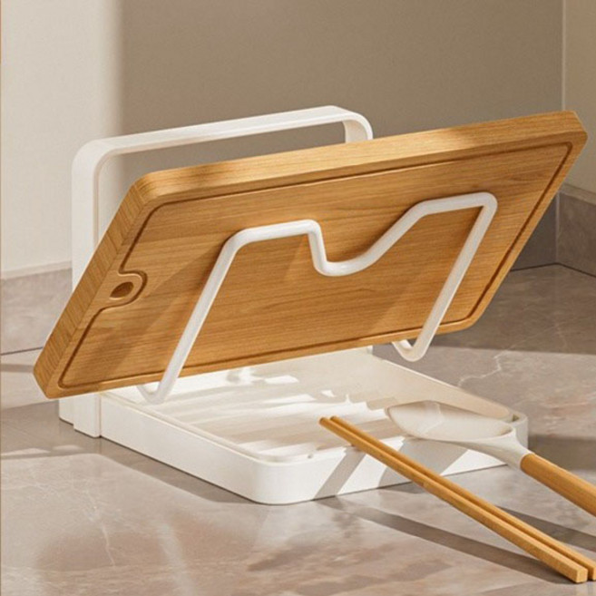 휘경일 주방 냄비뚜껑 도마 거치대, 흰색, 1개